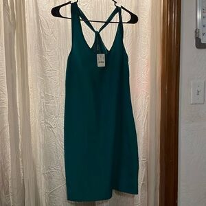 J. Crew Green Halter Sheath Cocktail Dress